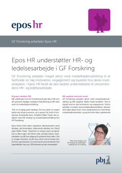 Epos HR understøtter HR- og ledelsesarbejde i GF Forsikring
