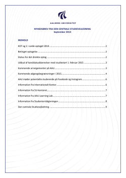 Læs nyhedsbrevet her (pdf) - Forside for decentrale vejledere på AAU