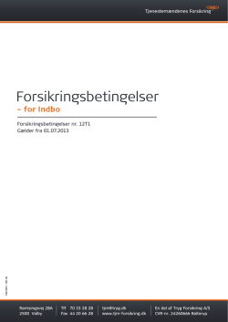 Betingelser - Tjenestemændenes forsikring