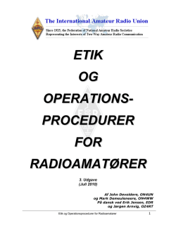 etik og operations - Ham Radio Ethics and Operating Procedures