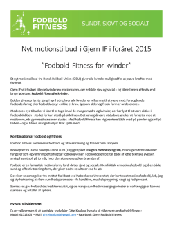 Nyt motionstilbud i Gjern IF i foråret 2015 ”Fodbold Fitness for kvinder”