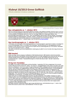 Klubnyt 10/2013 Greve Golfklub