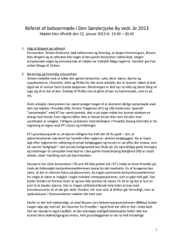 Referat af beboermøde i Den Sønderjyske By januar 2014