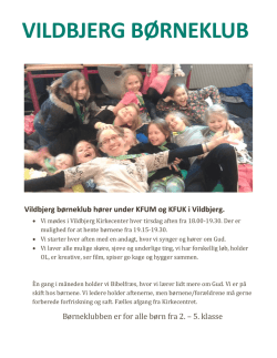 VILDBJERG BØRNEKLUB - KFUM og KFUK i Vildbjerg