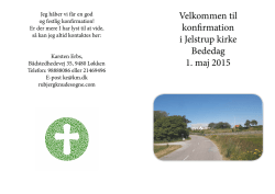 Velkommen til konfirmation i Jelstrup kirke Bededag 1