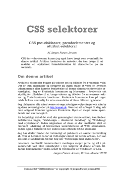 CSS selektorer - Webdesign 101