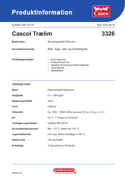 Produktinformation Cascol Trælim 3326