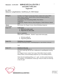 Referat fra skolebestyrelsesmøde d. 23/04-2014