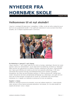 NYHEDER FRA HORNBÆK SKOLE - Skoleporten Hornbæk Skole