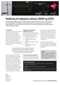 Validering af tredjeparts software (SoUP og coTS)