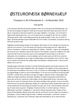 Rapport nr. 45 – Rumænien – November 2010
