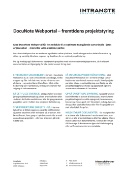 DocuNote Webportal – fremtidens projektstyring