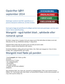 september opskrifter - Svendborg Økologiske Fødevarefællesskab