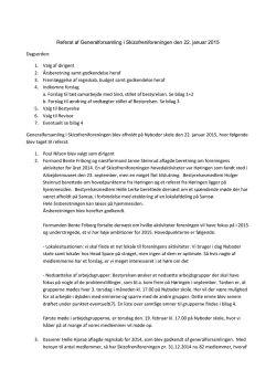 Referat af Generalforsamling 22. januar 2015