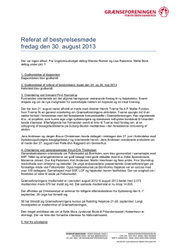 Referat af bestyrelsesmødet den 30. august 2013