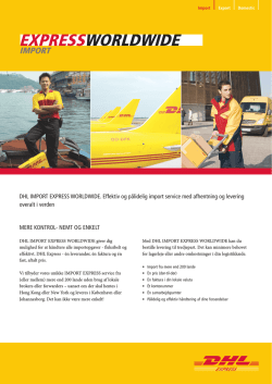 DHL Import Express Worldwide Brochure