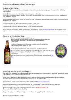 Bryggeri Skovlyst`s nyhedsbrev februar 2012 Kvinde Kend Din Øl