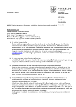 Referat af møde ml. Svogerslev Lokalråd og Roskilde Kommune 2