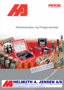 PDF-file: PRYOR Marking Technology Ståltal Stålbogstaver