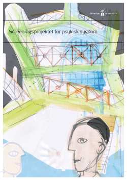 Screeningsprojektet for psykisk sygdom, Kriminalforsorgen (2013)