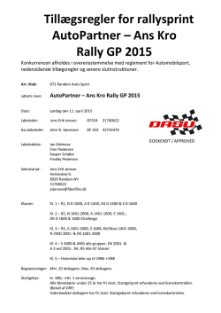Tillægsregler Rally GP