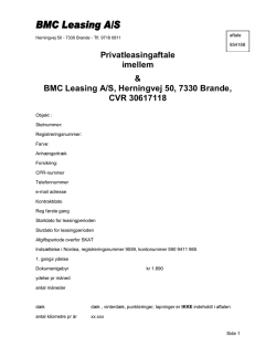 Privatleasingaftale imellem & BMC Leasing A/S, Herningvej 50