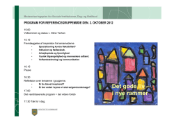 program for referencegruppemøde den. 2. oktober 2012