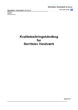 Kvalitetssikringshåndbog for Serritslev Vandværk