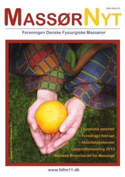 December 2011 - Foreningen Danske Fysiurgiske Massører