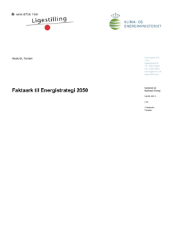 Faktaark til Energistrategi 2050
