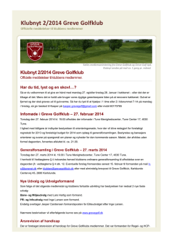 Klubnyt 2/2014 Greve Golfklub