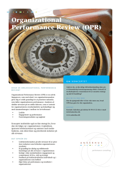 Organizational Performance Review (OPR)