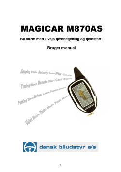 Magicar M870AS + M880AS - Bruger manual - DANSK - Net