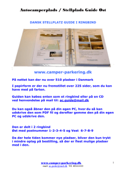 Autocamperplads / Stellplads Guide Øst - Camper