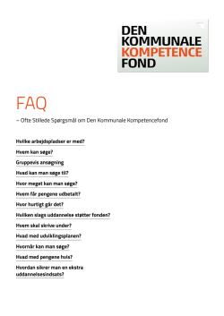 FAQ - Ofte Stillede Spørgsmål - Den Kommunale Kompetencefond