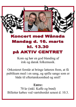 Koncert med Wånsda - 16. marts 2015 kl. 13.30 (pdf)