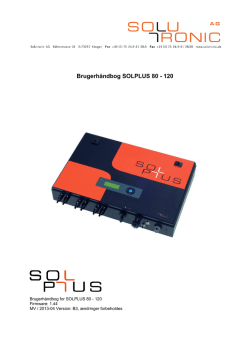 Brugerhåndbog SOLPLUS 80 - 120