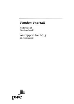 Fonden VoxHall årsrapport 2013