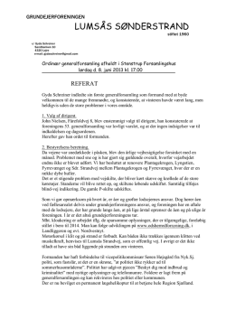 Referat 2013 - Lumsås Sønderstrand Grundejerforening