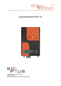 Brugerhåndbog SOLPLUS 25 - 55
