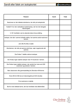 Sandt eller falsk om isotopkortet