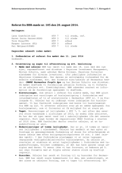 Referat fra BBR-møde nr. 105 den 20. august 2014.