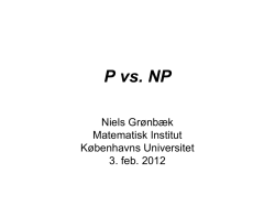 P vs. NP - Inspirationsdag
