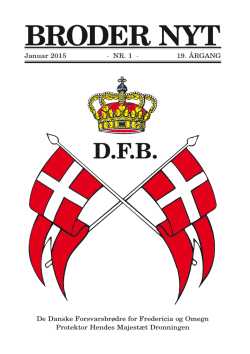 Bnyt-1-2015 - De Danske Forsvarsbrødre for Fredericia og Omegn