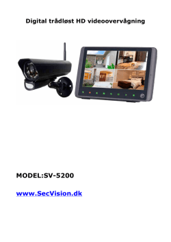 MODEL:SV-5200 www.SecVision.dk