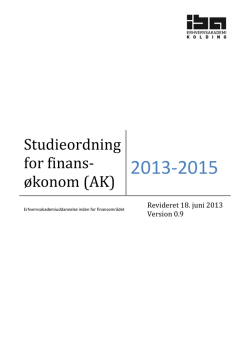 Studieordning 2013-2015 - IBA Erhvervsakademi Kolding