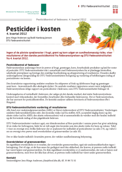 Pesticider i kosten - DTU Fødevareinstituttet