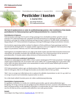 Pesticider i kosten - DTU Fødevareinstituttet