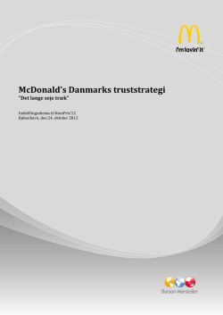 McDonald`s Danmarks truststrategi