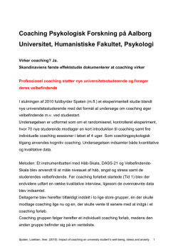 Coaching Psykologisk Forskning på Aalborg Universitet